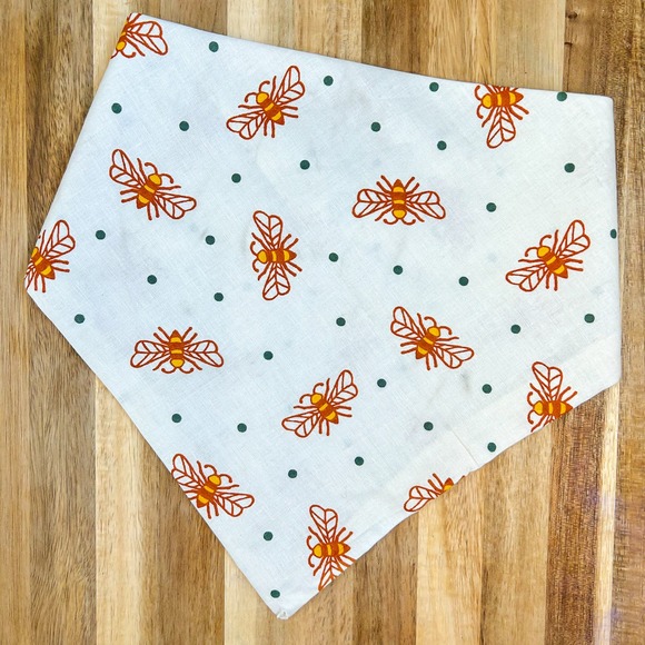 Spring Bee Dog Bandana | Premium, handmade, snap button - Picture 1 of 8